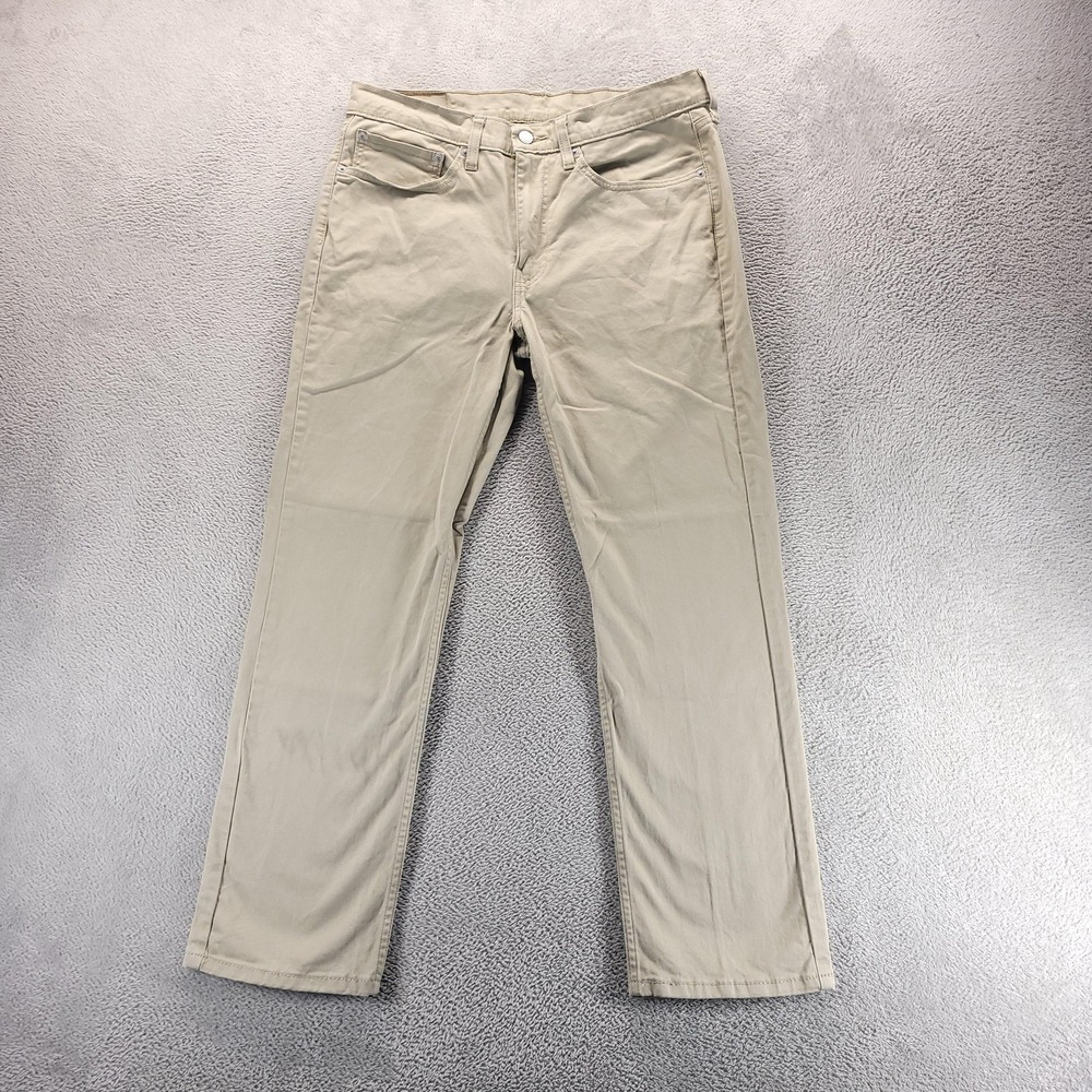 Levi's Jeans Mens 34x30 Beige 514 Straight Light Wash Stretch Denim 00514-1865